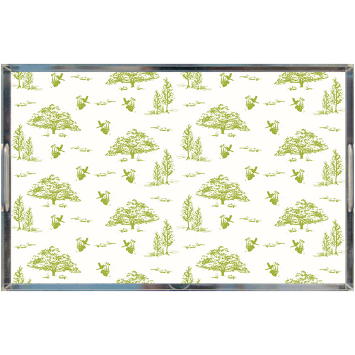 Acrylic Tray - Green Toile
