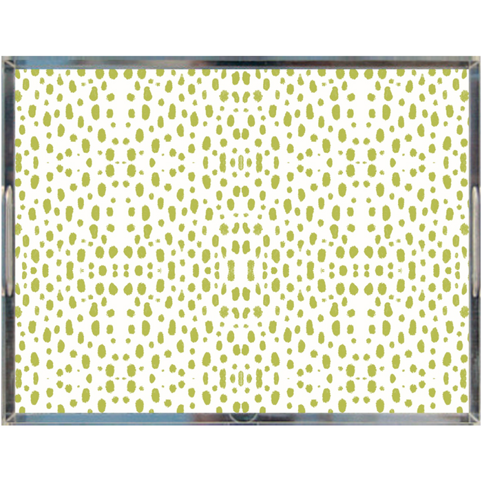 Acrylic Tray - Spots on Spots Green