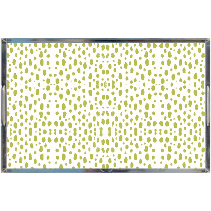 Acrylic Tray - Spots on Spots Green