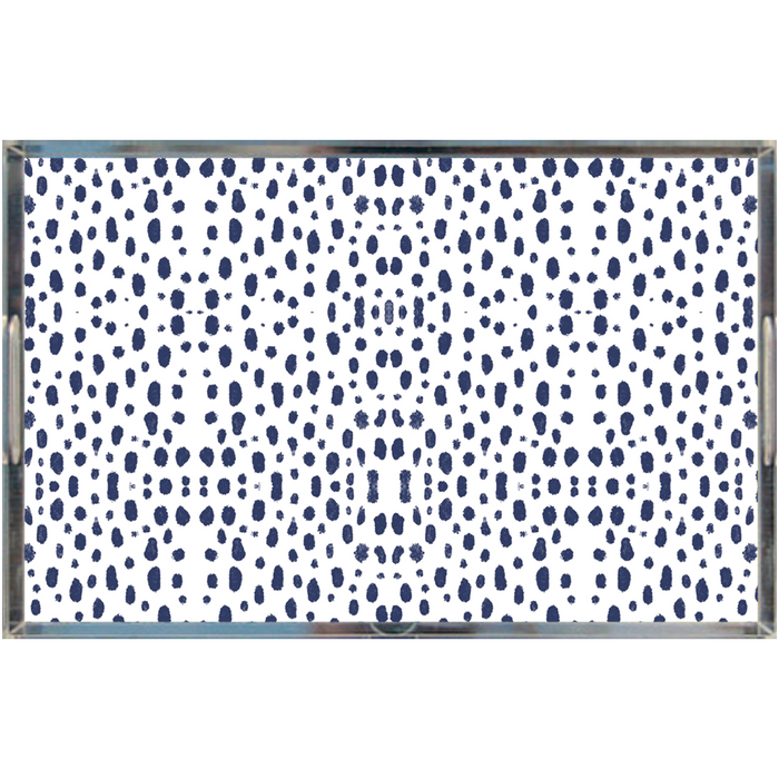 Acrylic Tray - Spots on Spots Navy