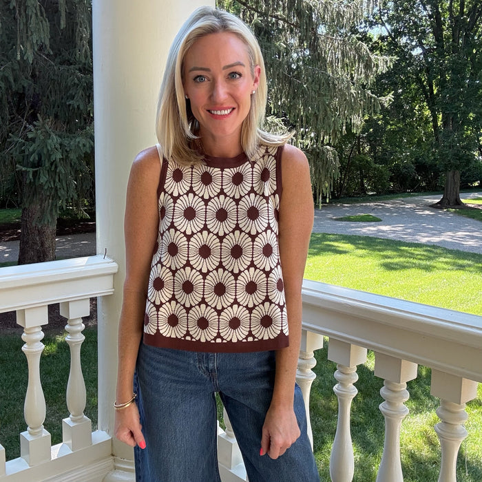 Addie Floral Printed Sweater Top