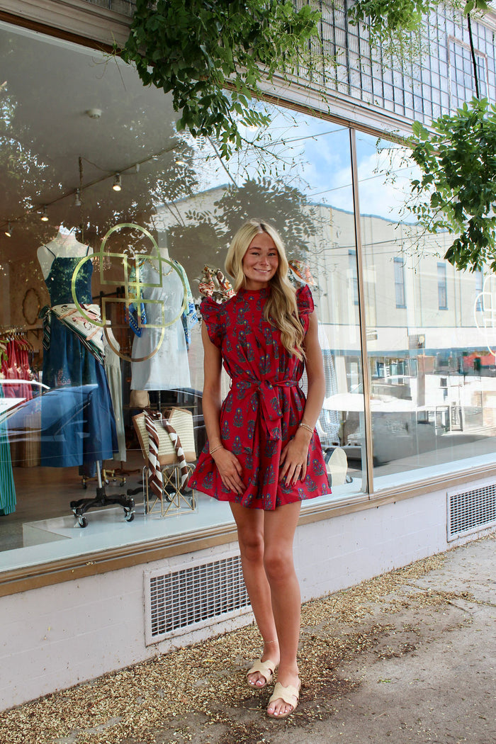 Adrienne Floral Flutter Sleeve Dress