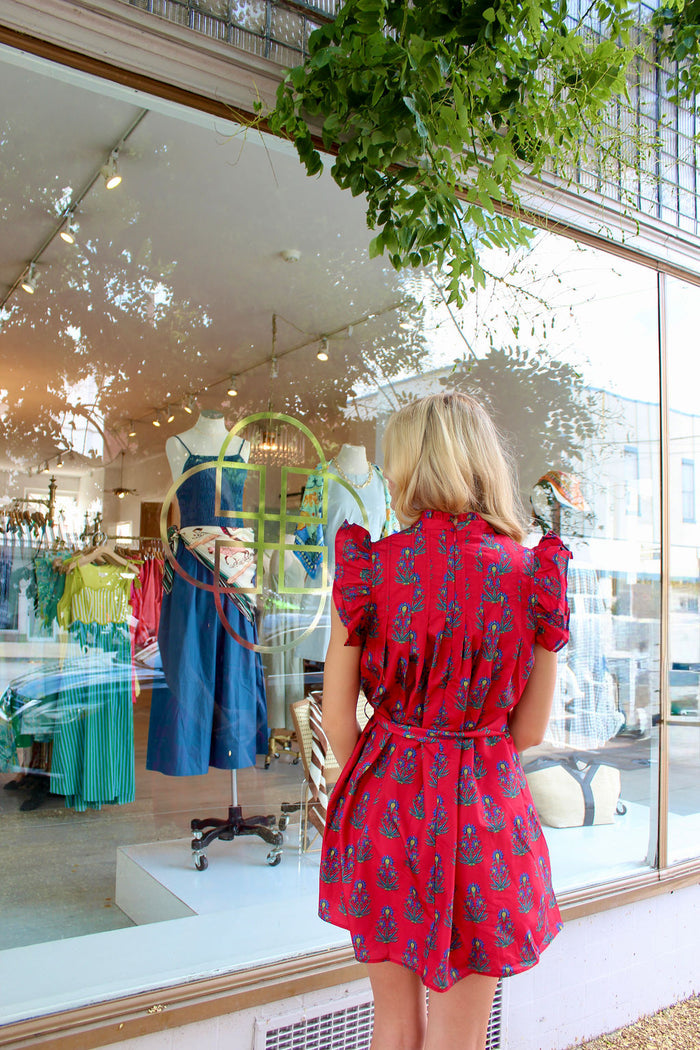 Adrienne Floral Flutter Sleeve Dress