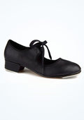 Alegra Black Basic Tie Front Tap Shoe