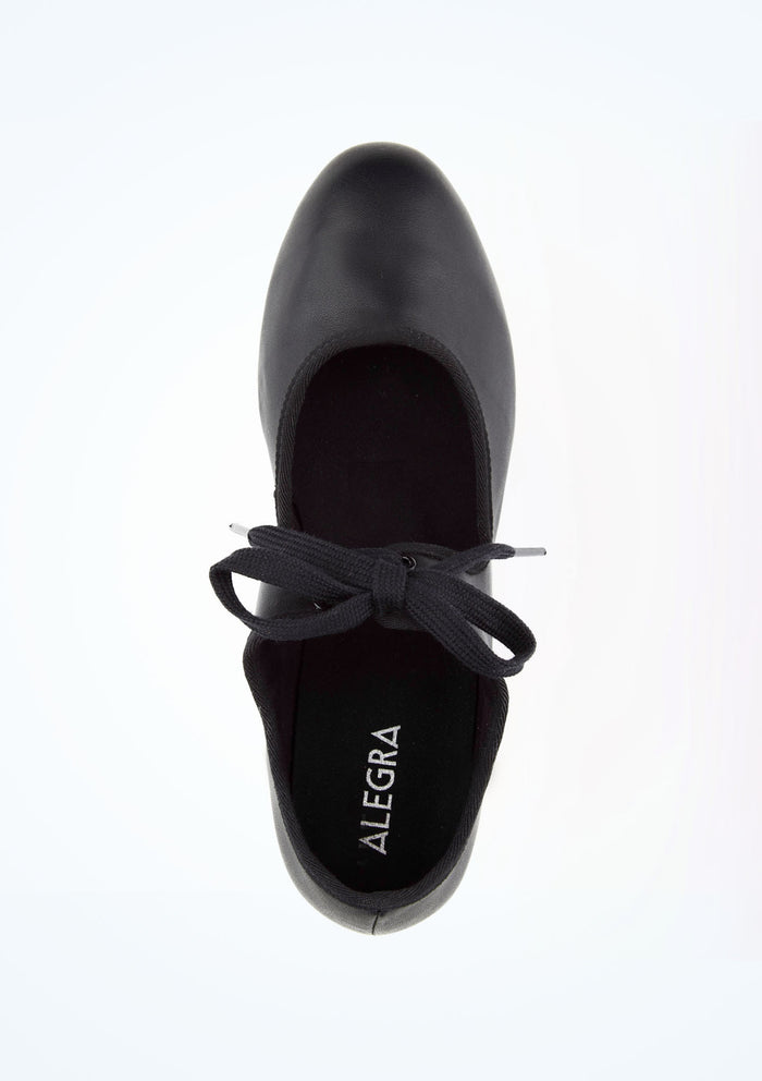 Alegra Black Basic Tie Front Tap Shoe