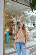 Alice Polka Dot Sweater Top - Camel