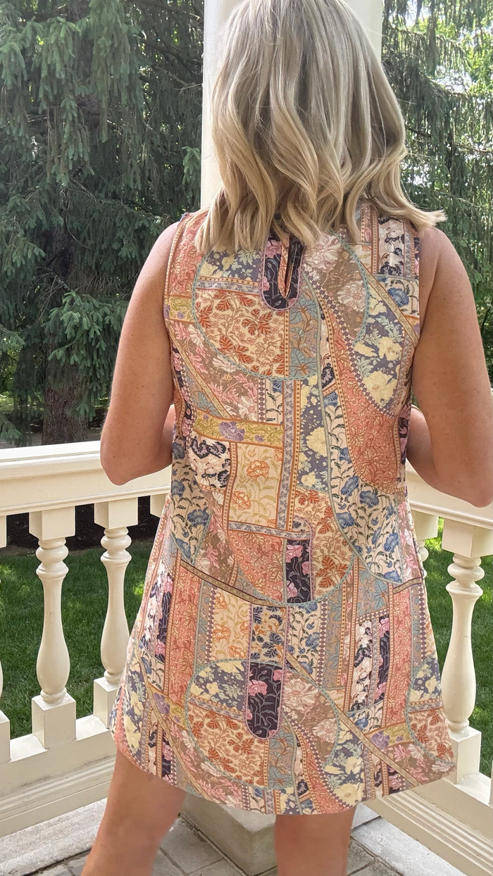 Ally Patchwork Mini Dress