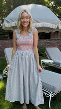 Americana Smocked Stripe Dress