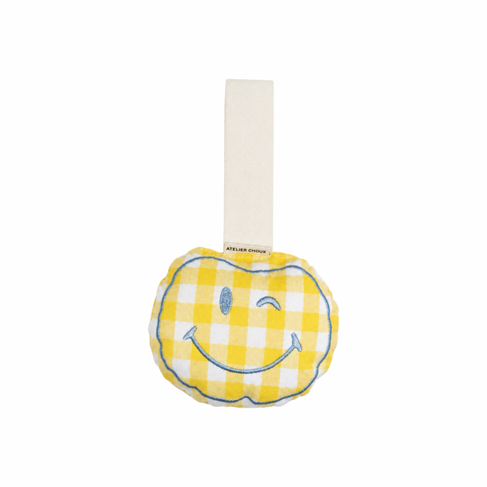 Apple of my Eye Pacifier Cuddle Yellow Check