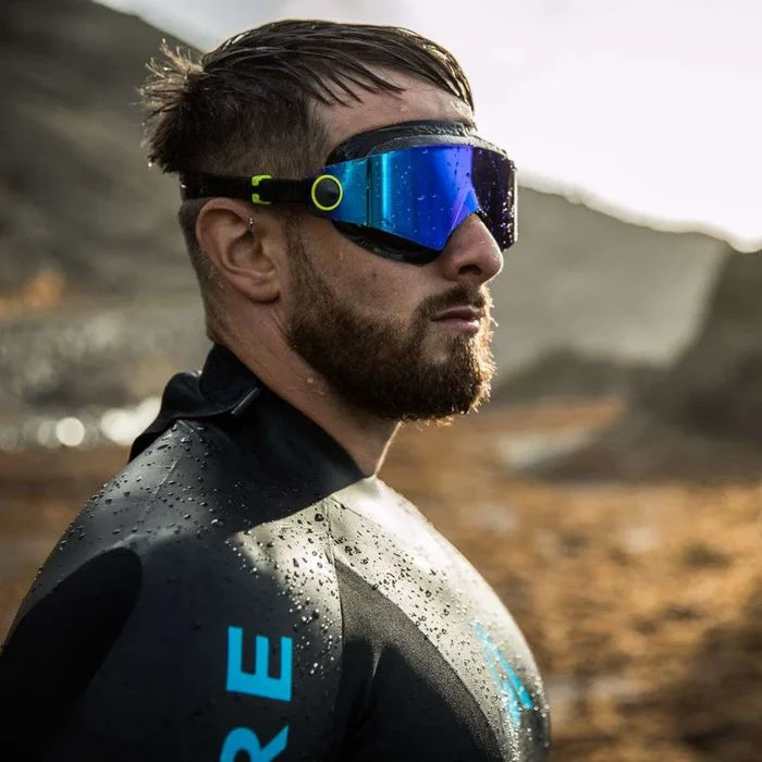 Aqua Sphere Defy.Ultra Blue Titanium Mirrored - Black Bright Yellow
