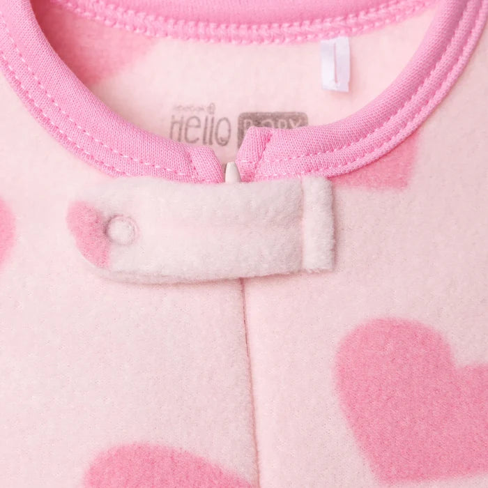 HelloBaby Newborn Polar Footed Jumpsuit - Pink Printed - ebebek - Black Friday