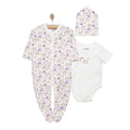 Baby Girl Sleepsuit Bodysuit & Hat Set - Ecru Ecru - ebebek