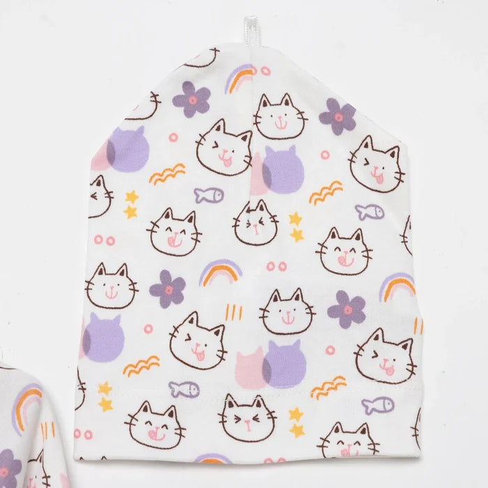Baby Girl Sleepsuit Bodysuit & Hat Set - Ecru Ecru - ebebek