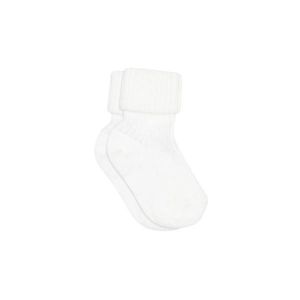 Baby Socks Rib Cotton White