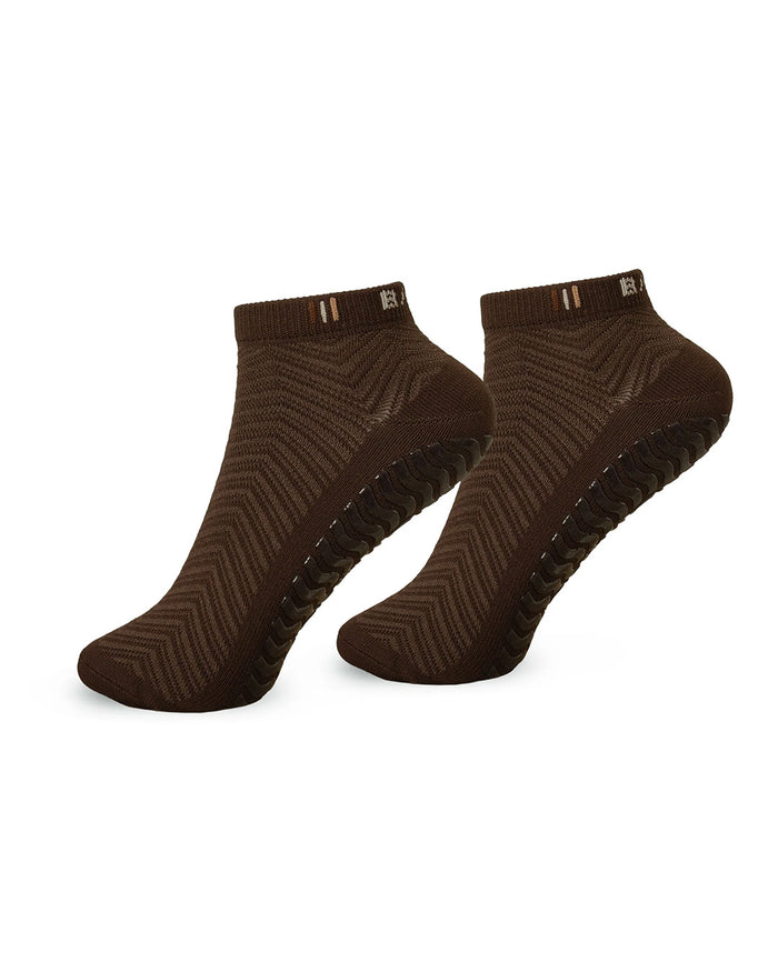 BAHE Studio Grippy Ankle Socks - Coconut/Cinnamon