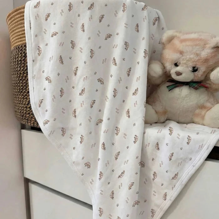 Bebecix Boys Cotton Jersey Blankets - Ecru Ecru - ebebek