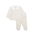 Bebetto Boys Cardigan & Footed Trousers Set Snap Fastening Little Boss Shirt Collar Full Length Long - Beige Beige - ebebek