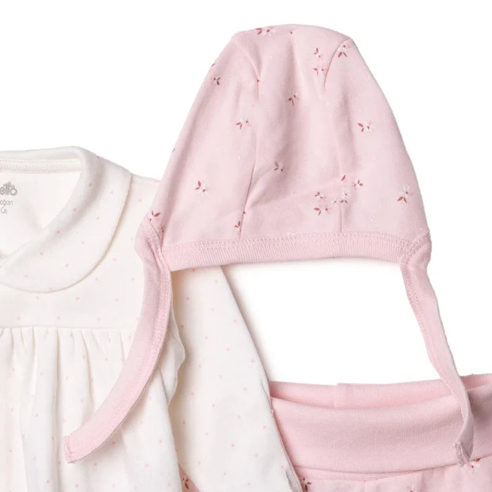 Bebetto Girls 5 - Piece Newborn Hospital Set Buttoned Flower Garden Crew Neck Full Length Long Sleeve - Pink Pink - ebebek