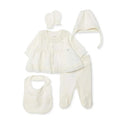 Bebetto Girls 5 - Piece Newborn Hospital Set Snap Fastening Ceremony Frill Neck Full Length Long Sleev - Ecru Ecru - ebebek