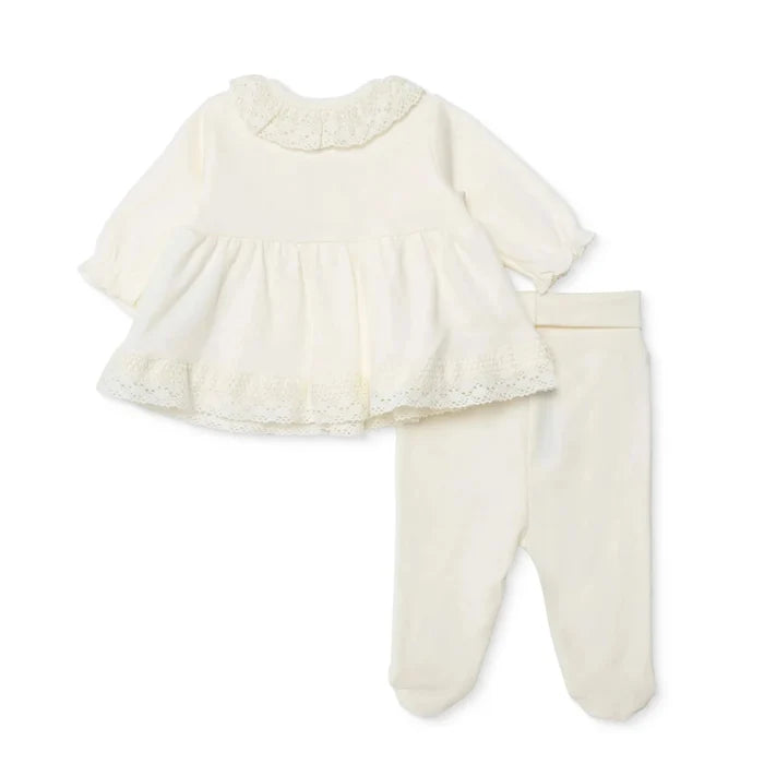 Bebetto Girls 5 - Piece Newborn Hospital Set Snap Fastening Ceremony Frill Neck Full Length Long Sleev - Ecru Ecru - ebebek