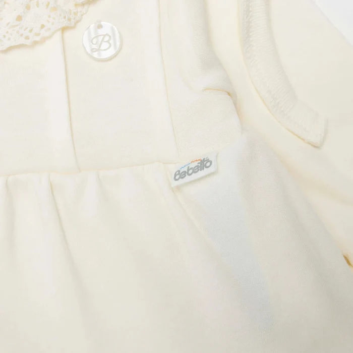 Bebetto Girls 5 - Piece Newborn Hospital Set Snap Fastening Ceremony Frill Neck Full Length Long Sleev - Ecru Ecru - ebebek
