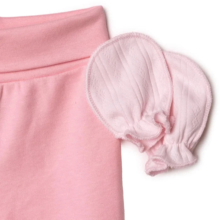 Bebetto Girls 5 - Piece Newborn Hospital Set Snap Fastening Loves You Crew Neck Full Length Long Sleev - Pink Pink - ebebek