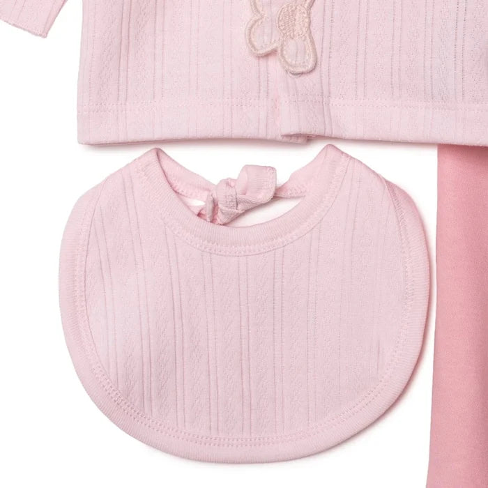 Bebetto Girls 5 - Piece Newborn Hospital Set Snap Fastening Loves You Crew Neck Full Length Long Sleev - Pink Pink - ebebek