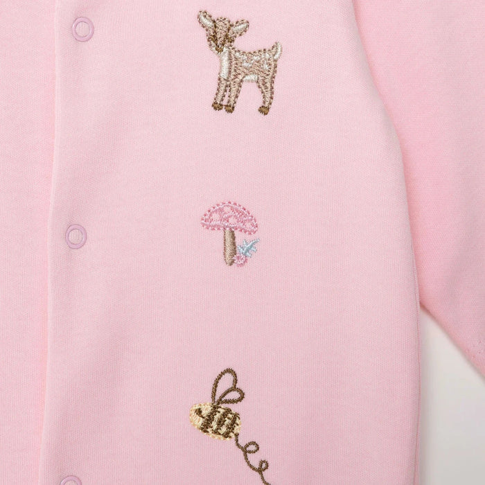 Bebetto Girls Footed Sleepsuit Snap Fastening Loves You Crew Neck Full Length Long Sleeve - Pink Pink - ebebek