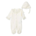 Bebetto Girls Sleepsuit & Hat Set Snap Fastening Ceremony Frill Neck Full Length Long Sleeve - Ecru Ecru - ebebek