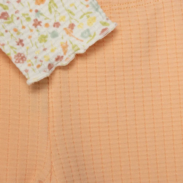 Bebetto Girls Sweatshirt & Footless Bottom Set Floral Print House Of Birds Frill Neck Full Length Lo - Salmon Salmon - ebebek