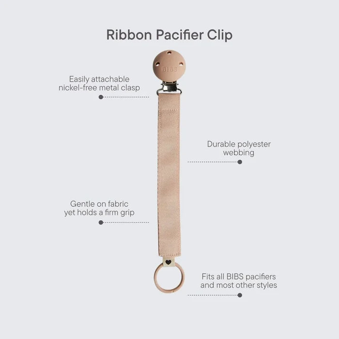 BIBS Soother Clip Ribbon - Blush - ebebek - Black Friday