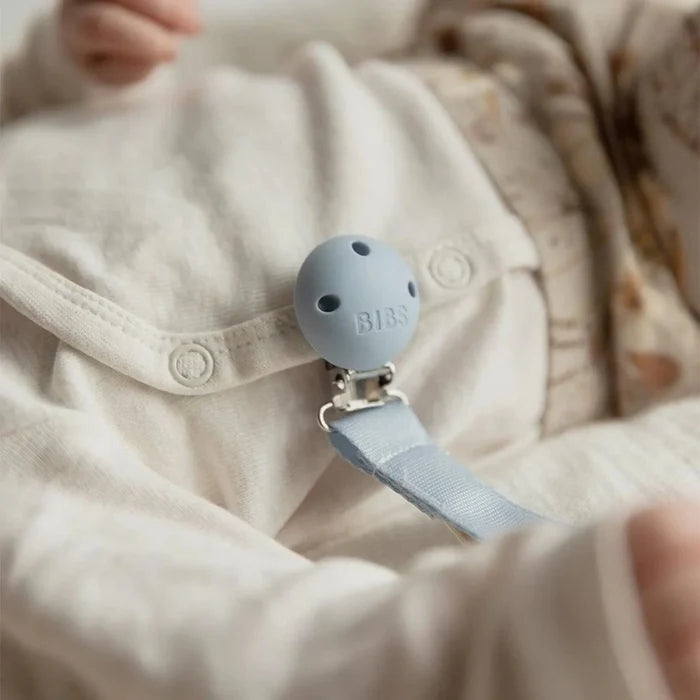 BIBS Soother Clip Ribbon - Dusty Blue - ebebek - Black Friday