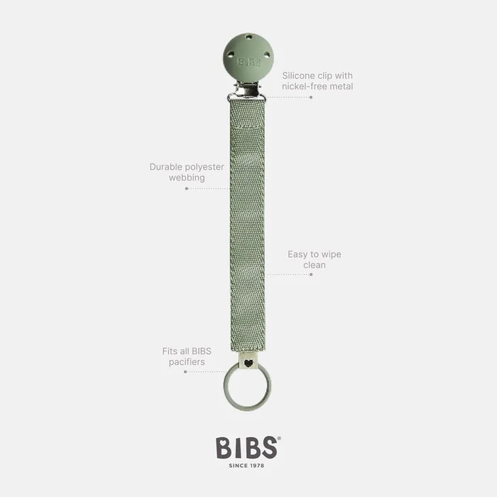 BIBS Soother Clip Ribbon - Sage - ebebek - Black Friday