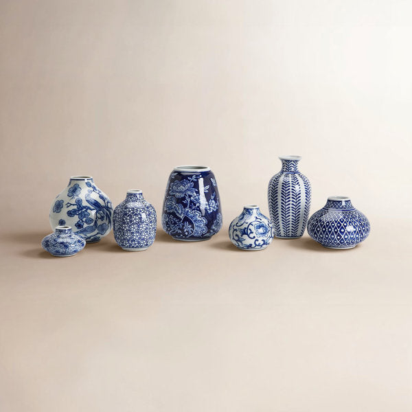 Blue & White Bud Vases