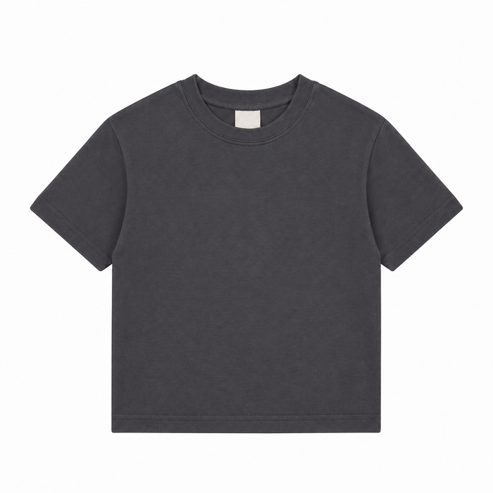 Boxy Loose Fit Tee Charcoal