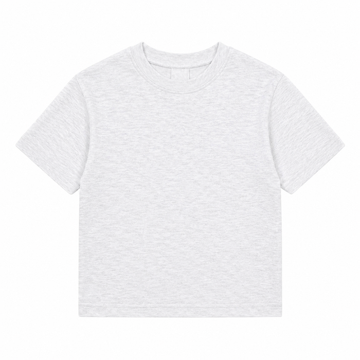 Boxy Loose Fit Tee White Melange