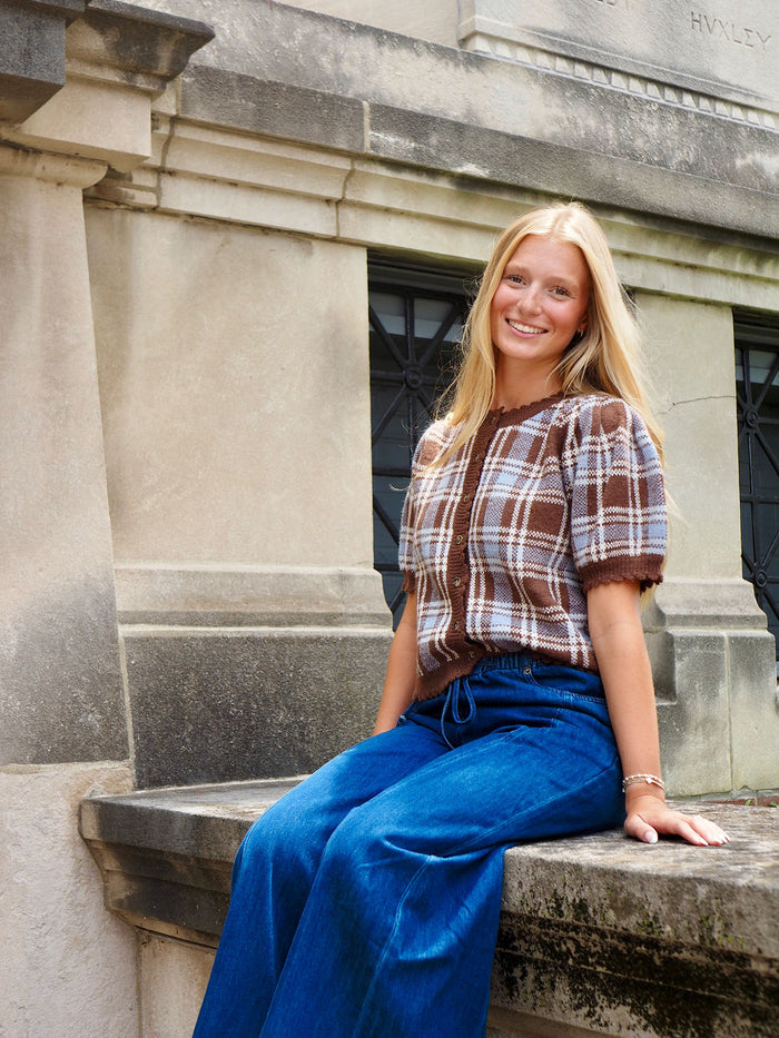 Britton Plaid Sweater Top
