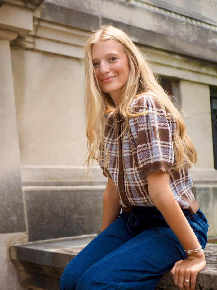 Britton Plaid Sweater Top
