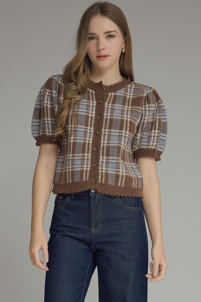 Britton Plaid Sweater Top