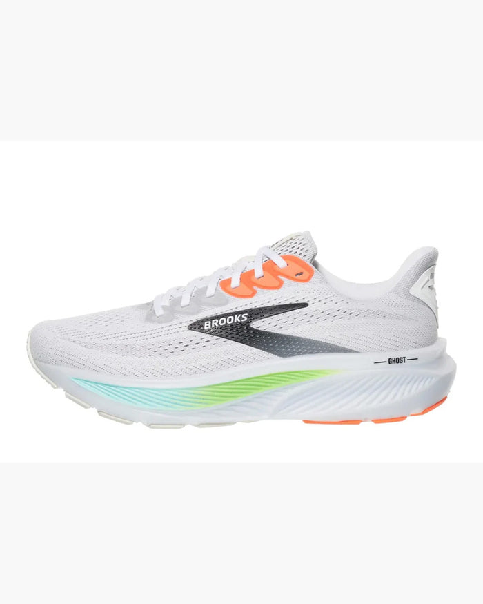 Brooks Men's Ghost 17 - White/Pink Clay/Gecko