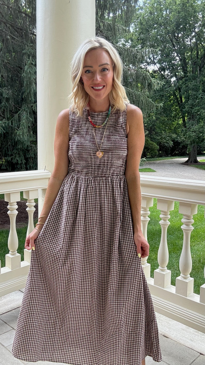 Candace Smocked Gingham Dress