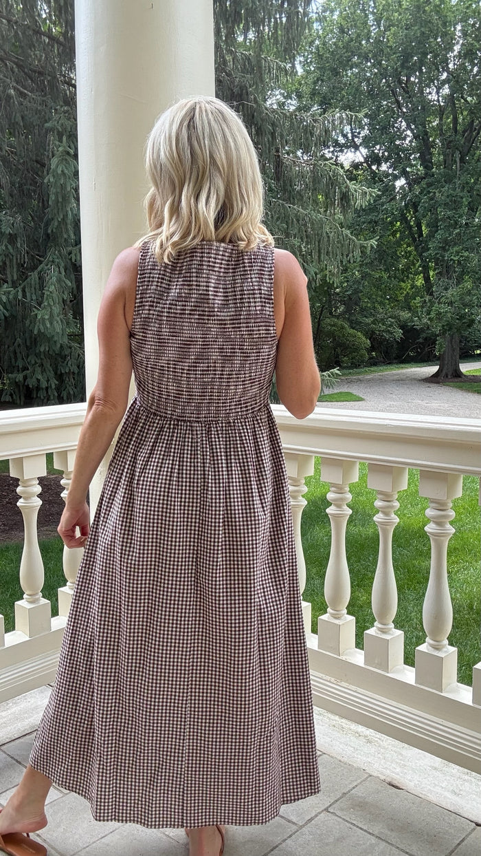 Candace Smocked Gingham Dress