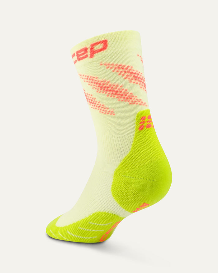 CEP Men's Run edt. Elliptic Socks Mid Cut - Lime/Neon Coral