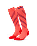 CEP Men's Run edt Elliptic Socks Tall - Neon Coral/Purple