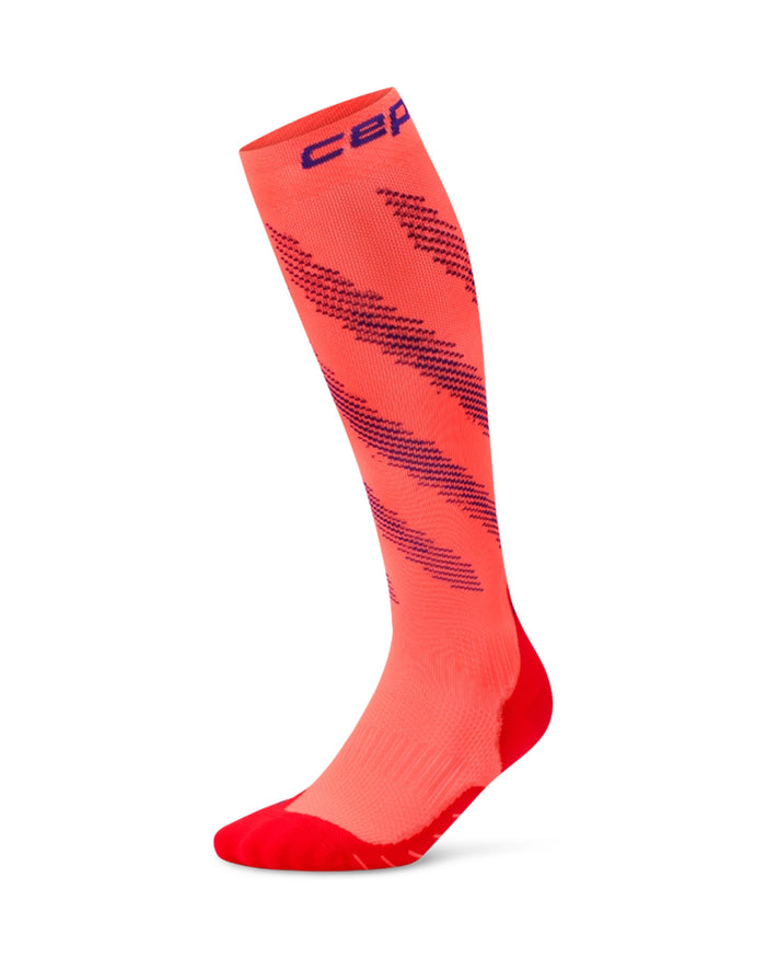 CEP Men's Run edt Elliptic Socks Tall - Neon Coral/Purple