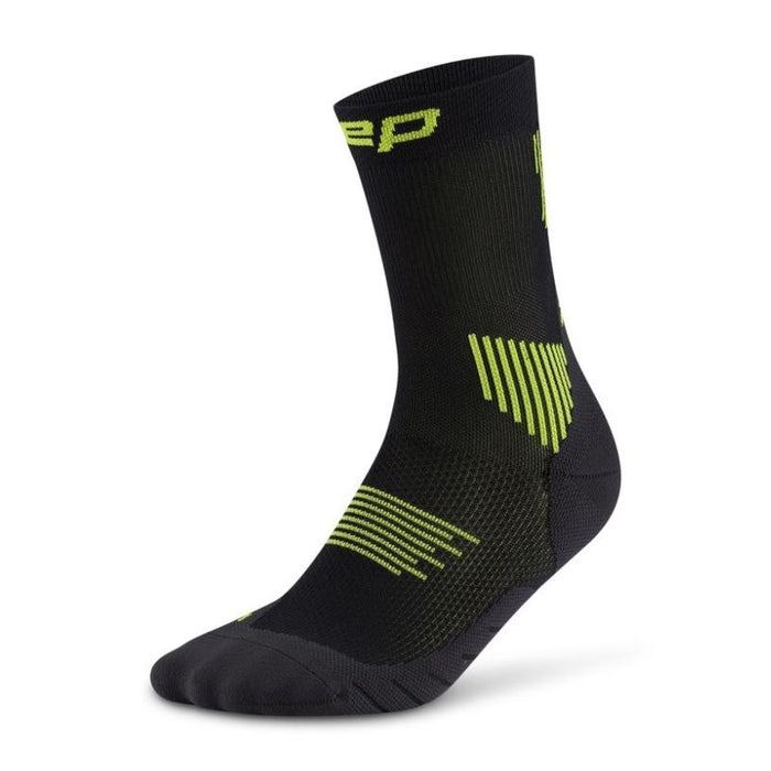 CEP Men's Run Socks Mid-Cut 5.0 - Black/Lime