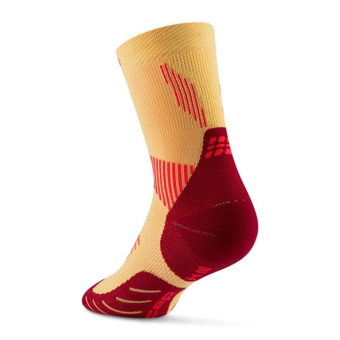 CEP Men's Run Socks Mid-Cut 5.0 - Marigold/Burgundy