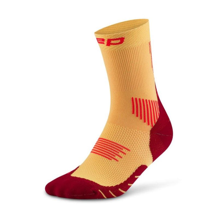 CEP Men's Run Socks Mid-Cut 5.0 - Marigold/Burgundy