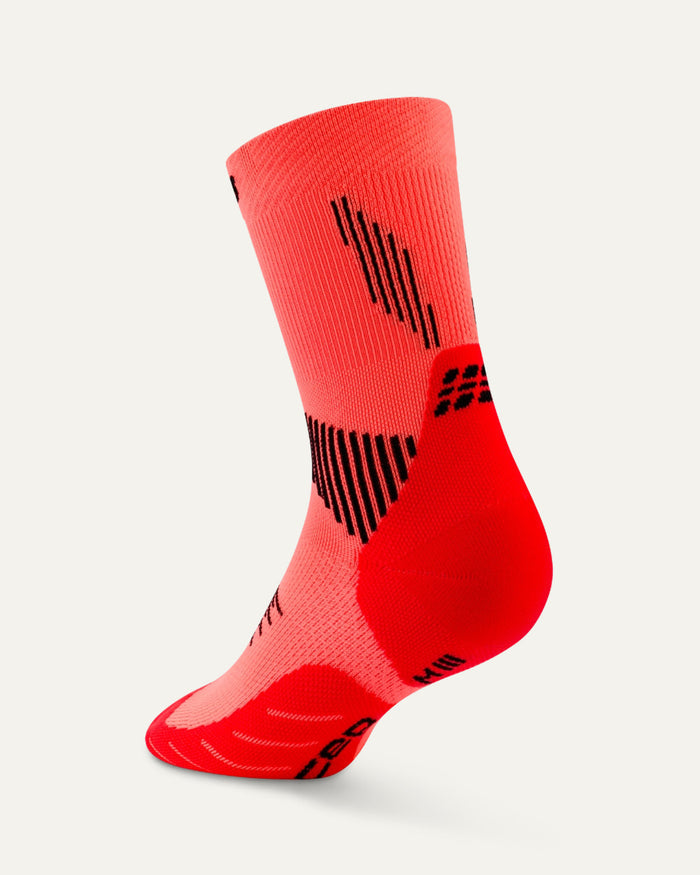 CEP Men's Run Socks Mid-Cut 5.0 - Neon Coral