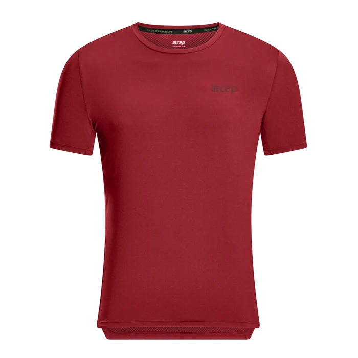 CEP Men's The Run Shirt Round Neck Short Sleeve v5 - Dark Red